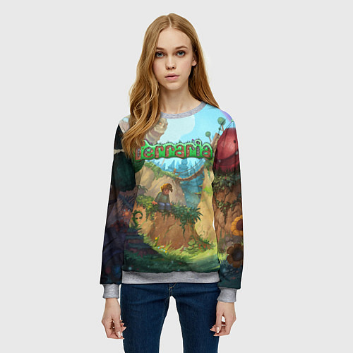 Женский свитшот Terraria / 3D-Меланж – фото 3