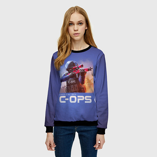 Женский свитшот Critical Ops / 3D-Черный – фото 3
