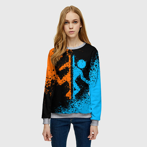 Женский свитшот PORTAL / 3D-Меланж – фото 3
