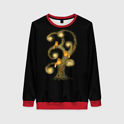 Свитшот женский Коты на дереве, цвет: 3D-красный