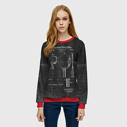 Свитшот женский Настольный теннис, цвет: 3D-красный — фото 2