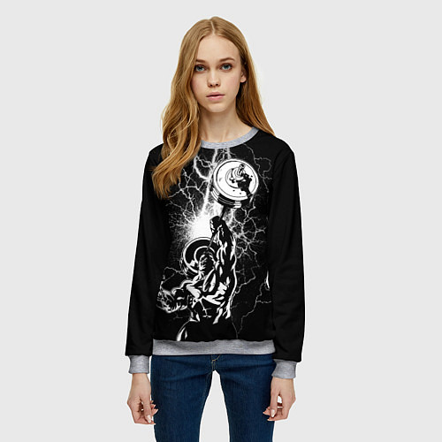 Женский свитшот Powerlifting / 3D-Меланж – фото 3