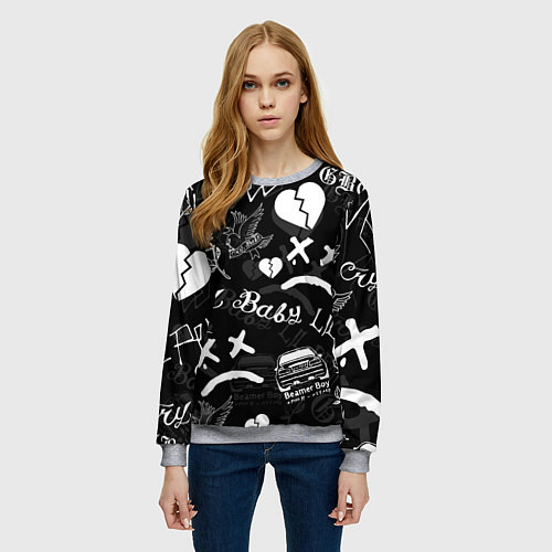 Женский свитшот LIL PEEP / 3D-Меланж – фото 3