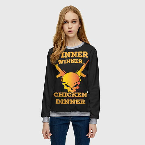 Женский свитшот Winner Chicken Dinner / 3D-Меланж – фото 3