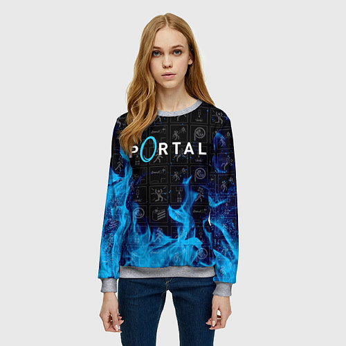 Женский свитшот PORTAL / 3D-Меланж – фото 3