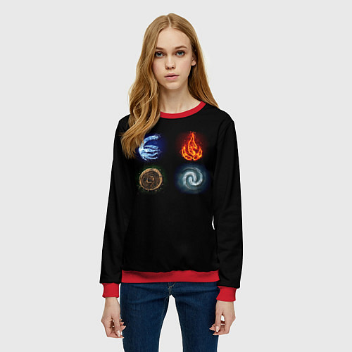 Женский свитшот Аватар / 3D-Красный – фото 3