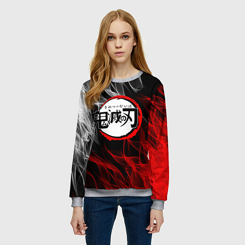 Женский свитшот KIMETSU NO YAIBA / 3D-Меланж – фото 3