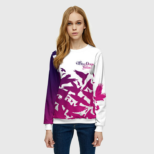 Женский свитшот Three Days Grace / 3D-Белый – фото 3