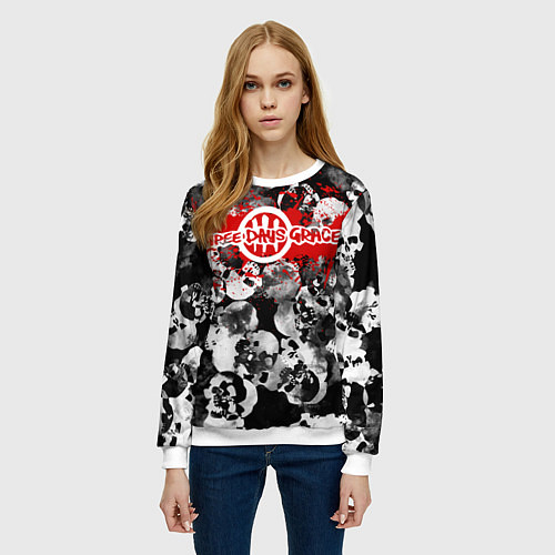Женский свитшот Three days grace / 3D-Белый – фото 3