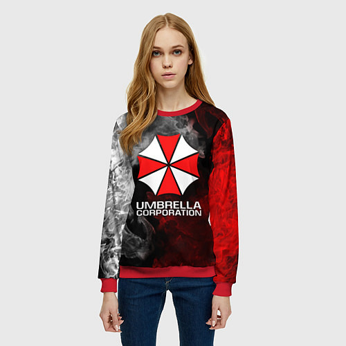 Женский свитшот UMBRELLA CORP / 3D-Красный – фото 3