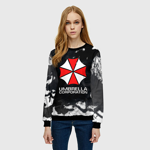 Женский свитшот UMBRELLA CORP / 3D-Черный – фото 3