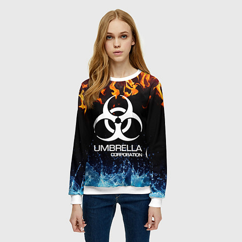 Женский свитшот UMBRELLA CORPORATION / 3D-Белый – фото 3
