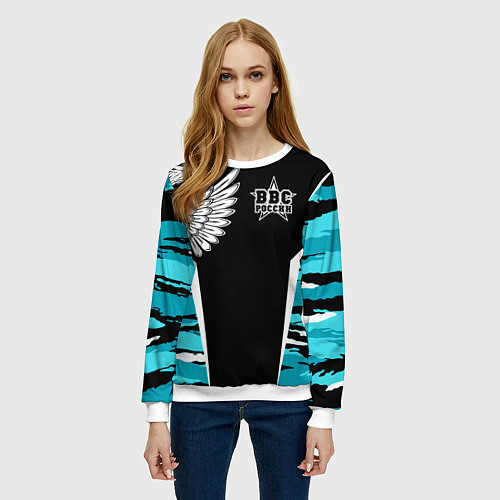 Женский свитшот ВВС России Камуфляж / 3D-Белый – фото 3