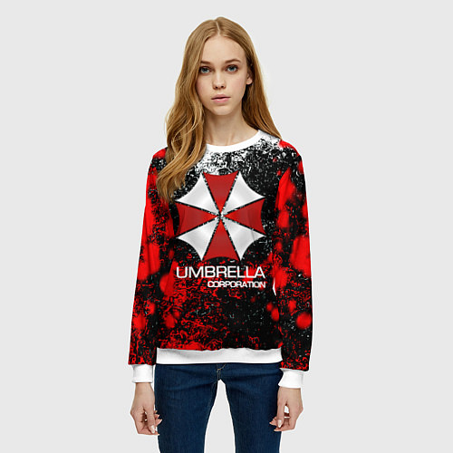 Женский свитшот UMBRELLA CORP / 3D-Белый – фото 3