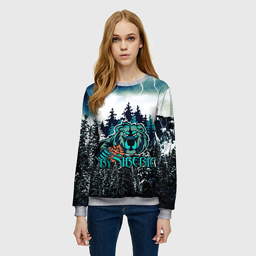 Женский свитшот Сибирь / 3D-Меланж – фото 3