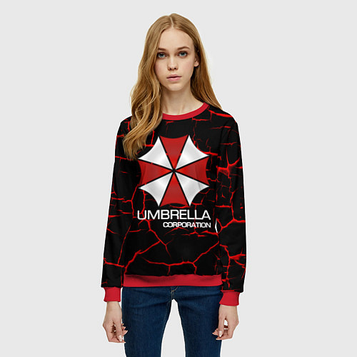 Женский свитшот UMBRELLA CORP / 3D-Красный – фото 3