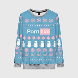 Свитшот женский Pornhub - christmas sweater, цвет: 3D-меланж