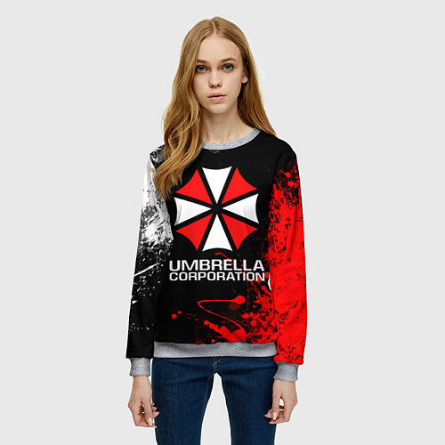 Женский свитшот UMBRELLA CORPORATION / 3D-Меланж – фото 3