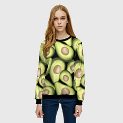 Свитшот женский Avocado background, цвет: 3D-черный — фото 2