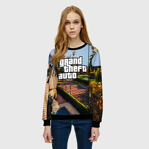 Женский свитшот Grand Theft Auto / 3D-Черный – фото 3
