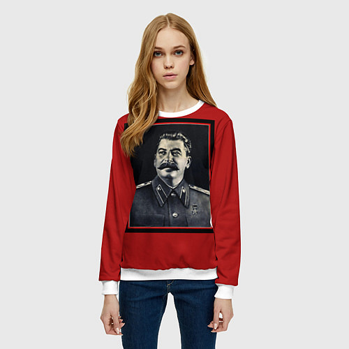Женский свитшот Сталин / 3D-Белый – фото 3