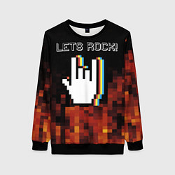 Свитшот женский Let's Rock, цвет: 3D-черный