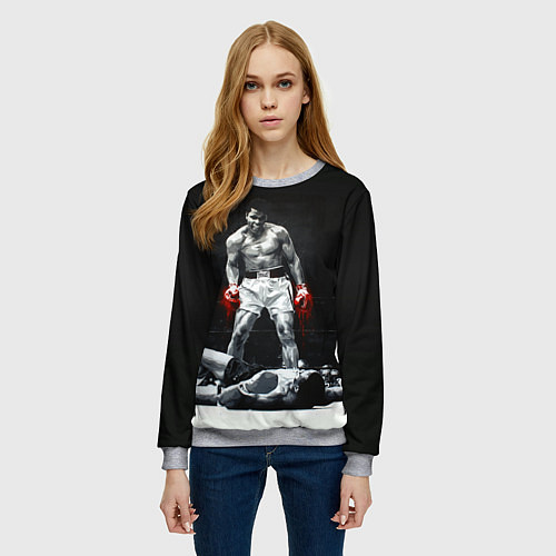Женский свитшот Muhammad Ali / 3D-Меланж – фото 3
