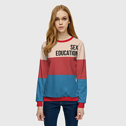 Свитшот женский Половое воспитание, цвет: 3D-красный — фото 2
