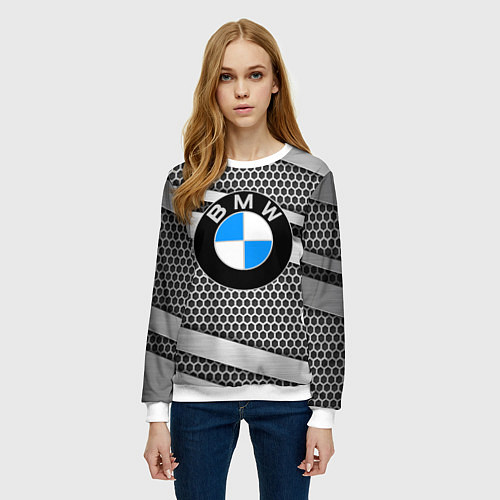 Женский свитшот BMW / 3D-Белый – фото 3