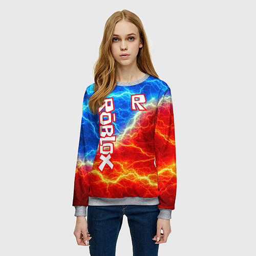 Женский свитшот ROBLOX / 3D-Меланж – фото 3