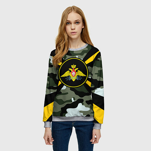 Женский свитшот Войска связи / 3D-Меланж – фото 3