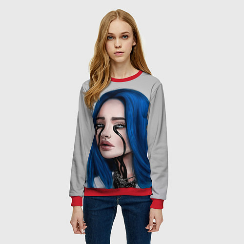 Женский свитшот BILLIE EILISH / 3D-Красный – фото 3