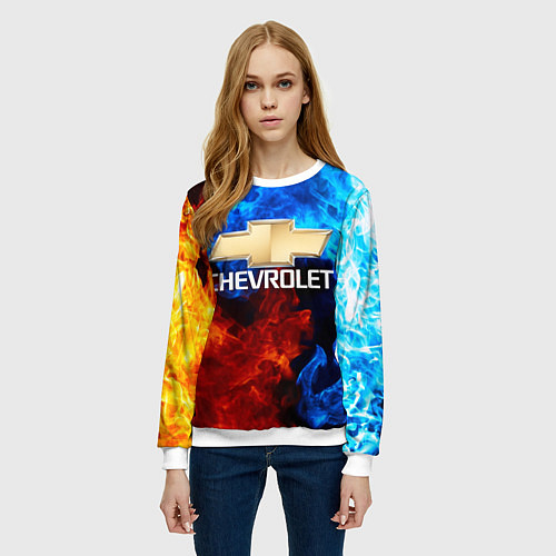 Женский свитшот CHEVROLET / 3D-Белый – фото 3