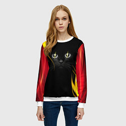 Свитшот женский Грозовой кошак, цвет: 3D-белый — фото 2