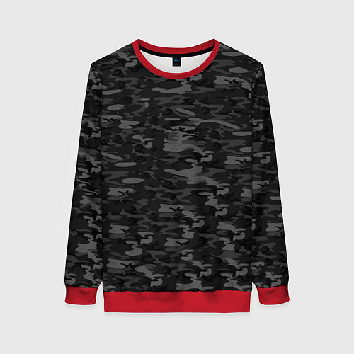 Женский свитшот ГОРОДСКОЙ КАМУФЛЯЖ / 3D-Красный – фото 1