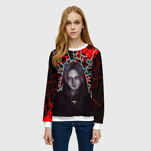 Женский свитшот Pyrokinesis / 3D-Белый – фото 3