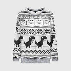 Свитшот женский Свитер с T-rex'ами, цвет: 3D-меланж