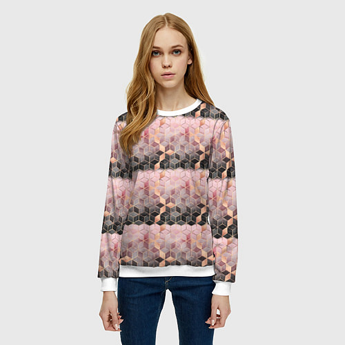 Женский свитшот Geometry Pattern / 3D-Белый – фото 3