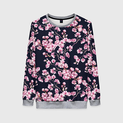 Женский свитшот Сакура / 3D-Меланж – фото 1