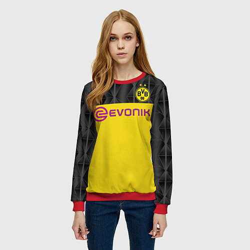 Женский свитшот Sancho home UEFA 19-20 / 3D-Красный – фото 3