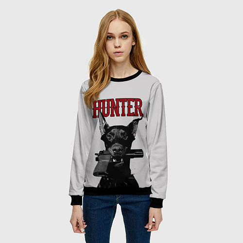Женский свитшот HUNTER / 3D-Черный – фото 3