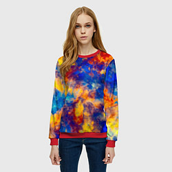 Свитшот женский Огненно-синий полутон, цвет: 3D-красный — фото 2