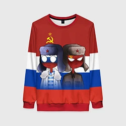 Свитшот женский СССР - Россия, цвет: 3D-красный
