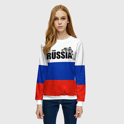Женский свитшот Russia / 3D-Белый – фото 3