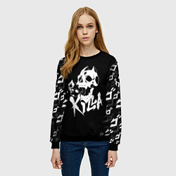 Свитшот женский KILLER QUEEN, цвет: 3D-черный — фото 2