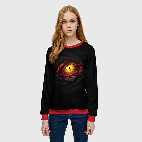 Женский свитшот Дракон / 3D-Красный – фото 3
