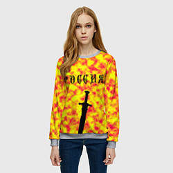 Свитшот женский РОССИЯ, цвет: 3D-меланж — фото 2
