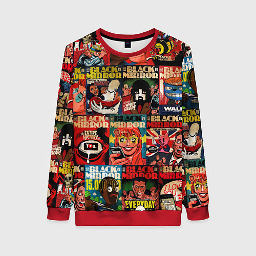 Женский свитшот ЧЕРНОЕ ЗЕРКАЛО / 3D-Красный – фото 1