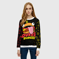 Свитшот женский Fortnite Durrr Burger, цвет: 3D-белый — фото 2