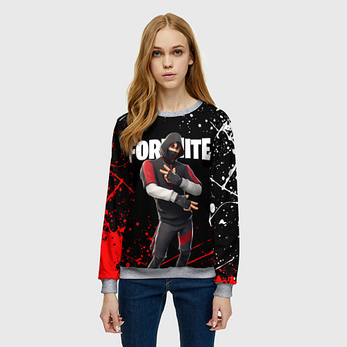 Женский свитшот FORTNITE IKONIK / 3D-Меланж – фото 3